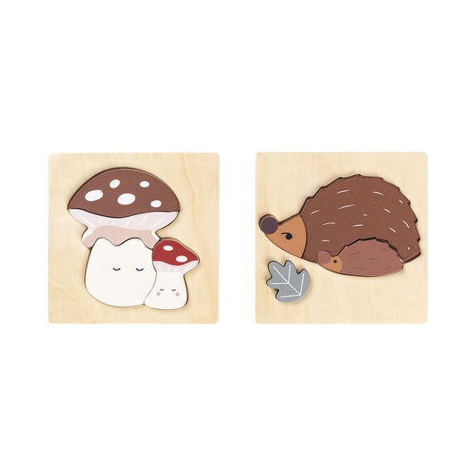 Rompecabezas Mushroom & Hedgehog Set de 2