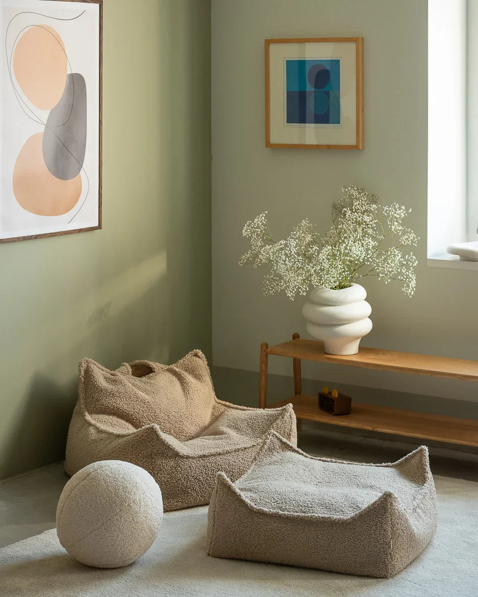 Cami Beanbag Chair and Ottoman Set