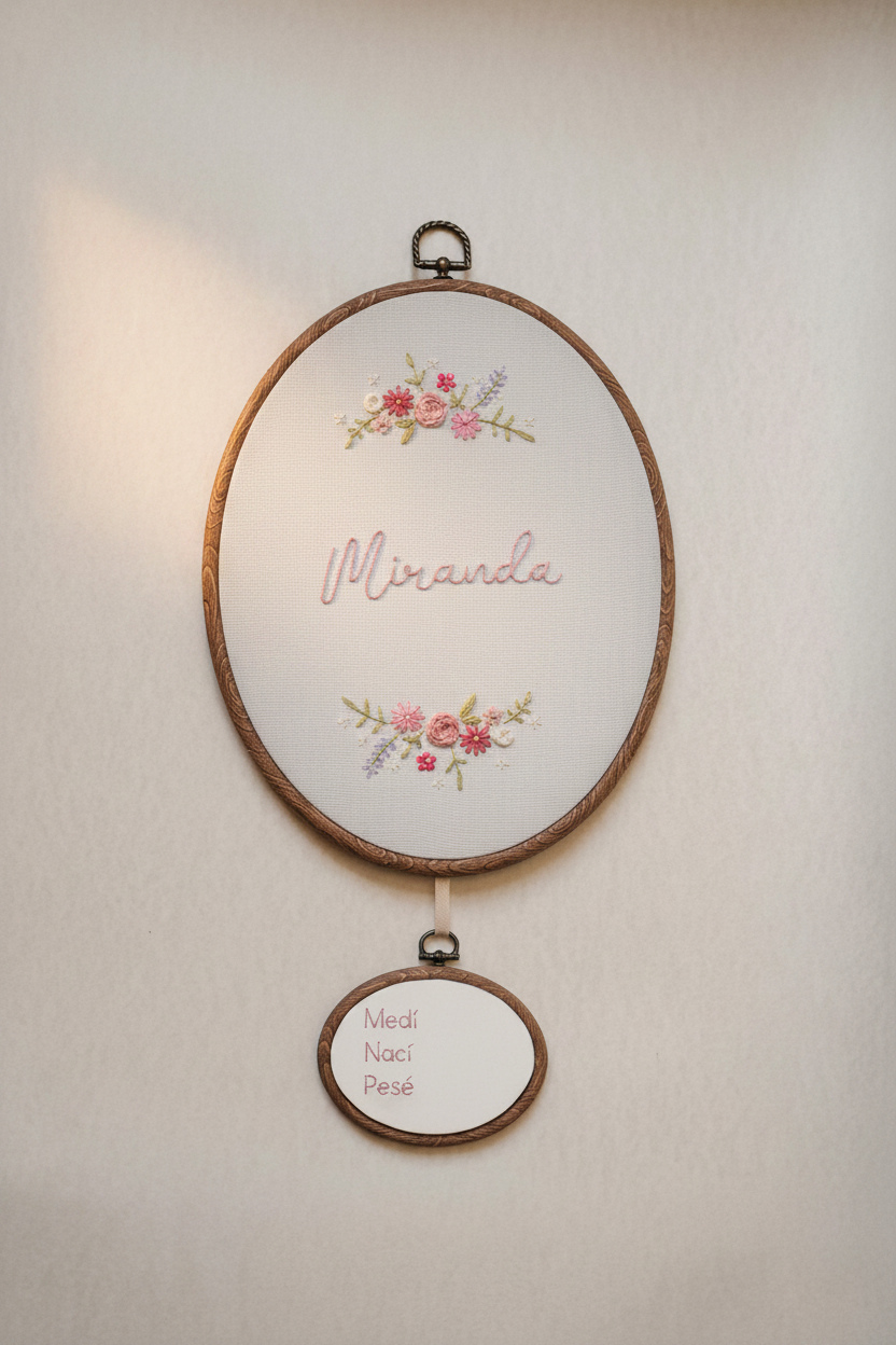 Little Keepsake · Canva Bordado Personalizado + Datos de Nacimiento